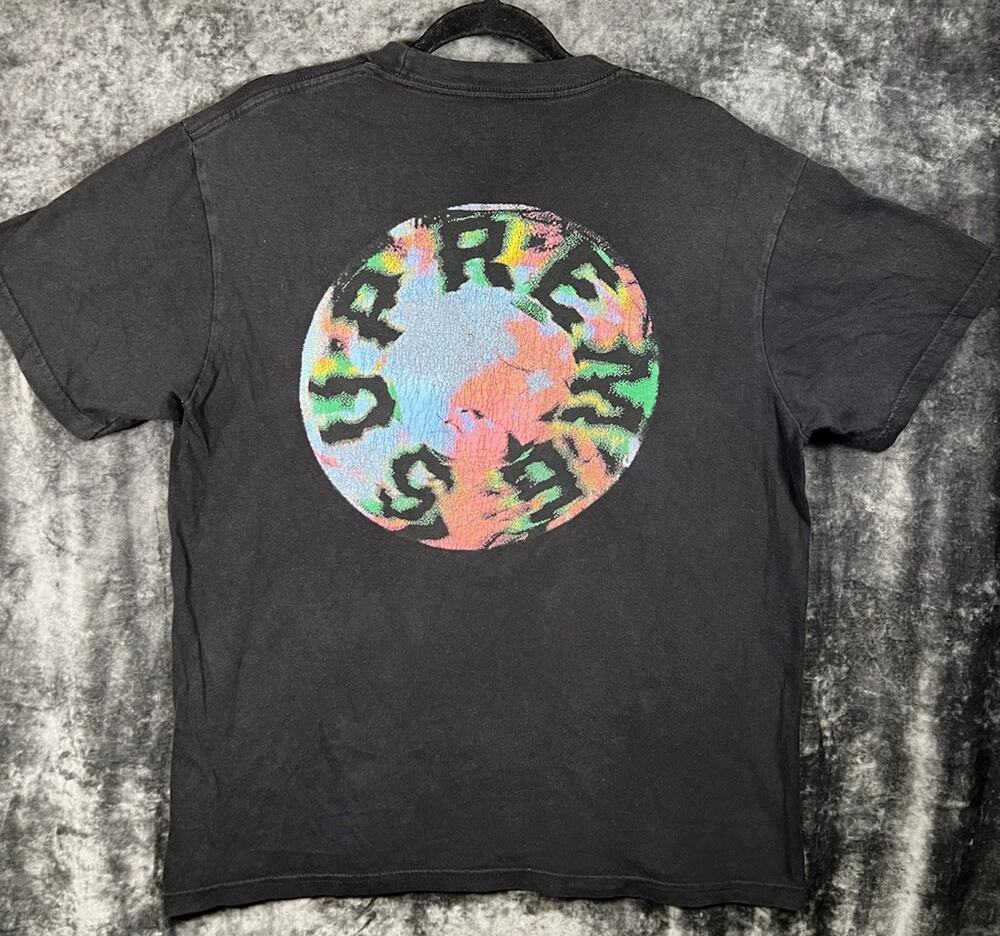 Supreme Marble Tee Black Size Medium Made in USA Short Sleeve Graphic T Shirt
